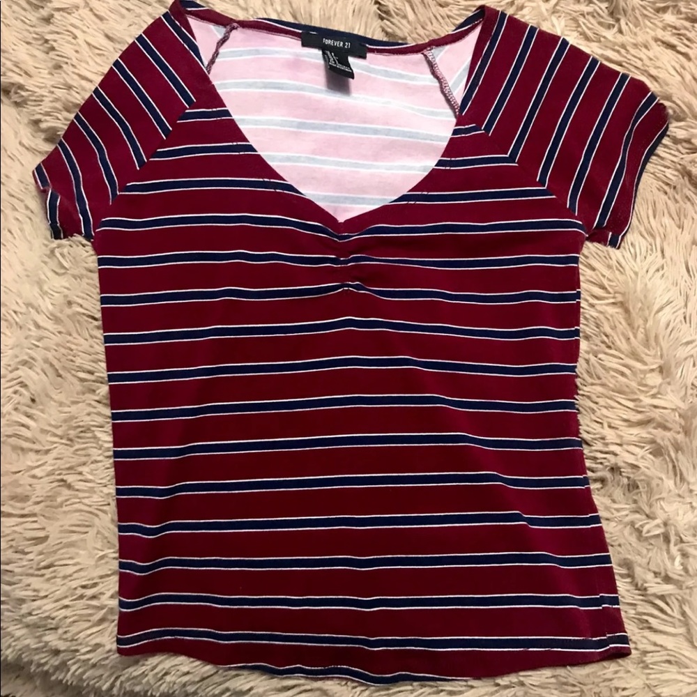 Red striped top